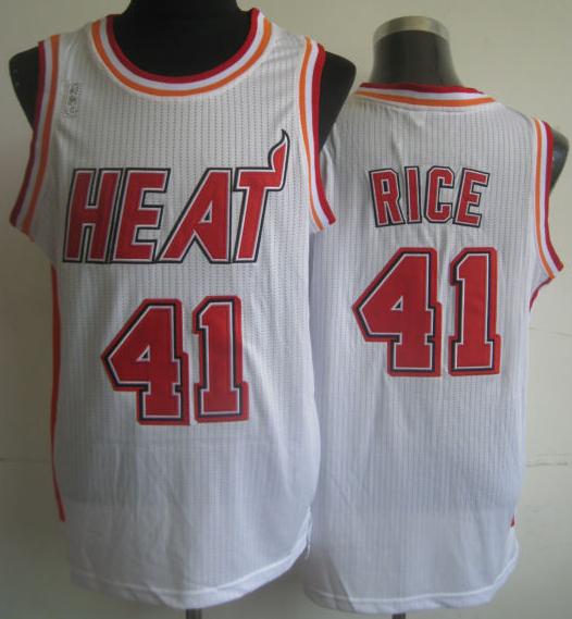 Miami Heat 41 Glen Rice White Hardwood Classics Revolution 30 NBA Jerseys Cheap
