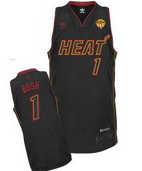 Miami Heat 1 Chris Bosh Black Carbon Fiber Fashion Revolution 30 Swingman NBA Jerseys With 2013 Finals Patch Cheap