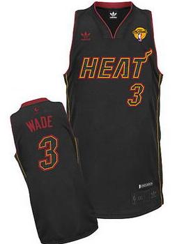 Miami Heat 3 Dwyane Wade Carbon Fiber Fashion Black Stitched NBA Jerseys With 2013 Finals Patch Cheap