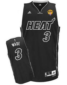 Miami Heat 3 Dwyane Wade Black Shadow Revolution 30 Swingman NBA Jerseys With 2013 Finals Patch Cheap