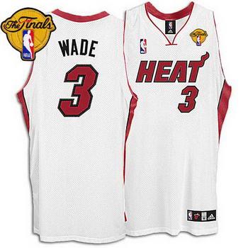 Miami Heat 3 Dwyane Wade White Revolution 30 Swingman NBA Jerseys With 2013 Finals Patch Cheap
