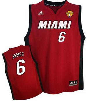 Miami Heat 6 LeBron James Red Revolution 30 Swingman NBA Jerseys With 2013 Finals Patch Cheap