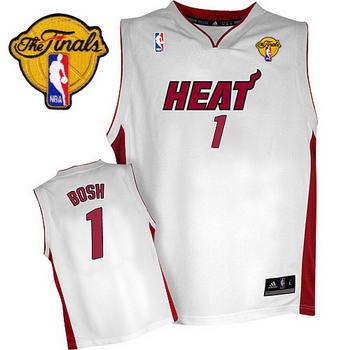 Miami Heat 1 Chris Bosh White Revolution 30 Swingman NBA Jerseys With 2013 Finals Patch Cheap