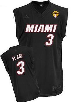 Miami Heat 3 Dwyane Wade Black Flash Fashion NBA Jerseys With 2013 Finals Patch Cheap