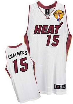 Miami Heat 15 Mario Chalmers White NBA Jerseys With 2013 Finals Patch Cheap