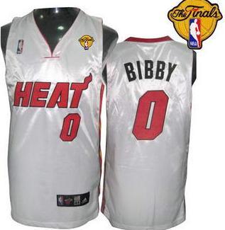 Miami Heat 0 Mike Bibby White NBA Jerseys With 2013 Finals Patch Cheap