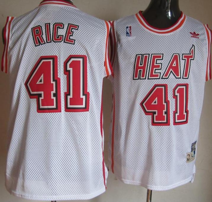 Miami Heat 41 Glen Rice White Soul Swingman Throwback NBA Jerseys