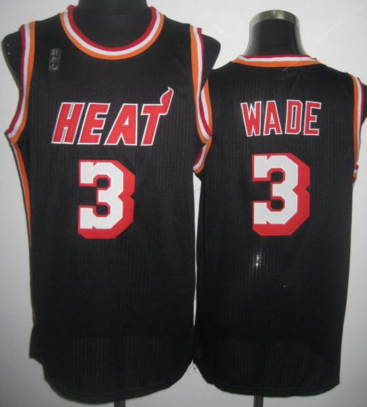 Miami Heat 3 Dwyane Wade Black Hardwood Classics Revolution 30 NBA Jerseys Cheap