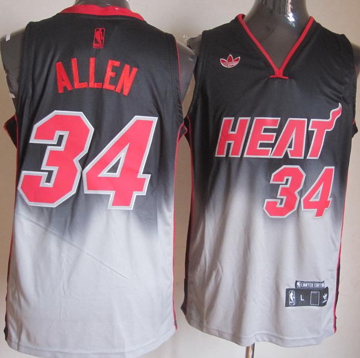Miami Heat #34 Ray Allen Black Grey Revolution 30 Swingman NBA Jerseys