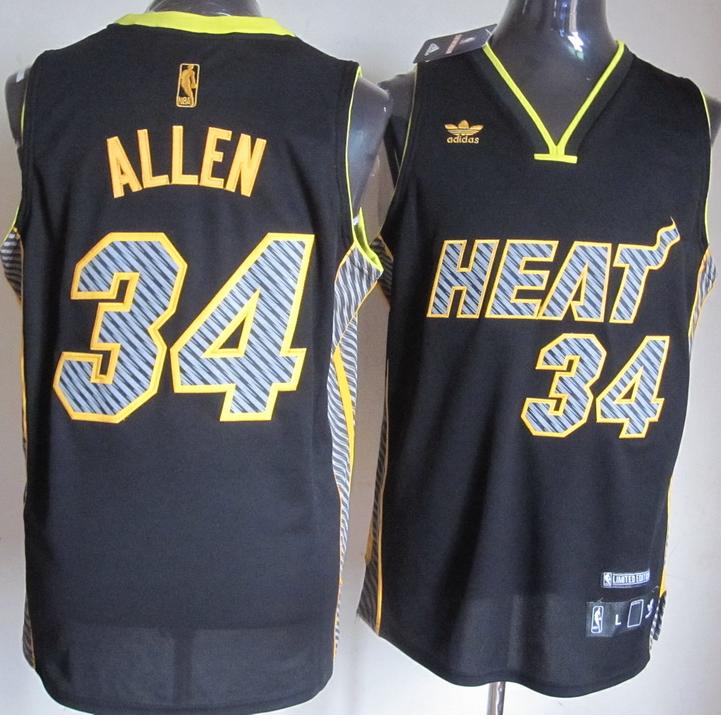 Miami Heat #34 Ray Allen Black Electricity Fashion Revolution 30 Swingman NBA Jerseys