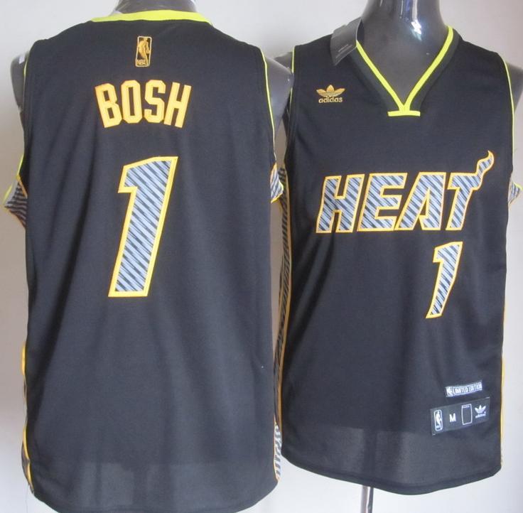 Miami Heat 1 Chris Bosh Black Electricity Fashion Revolution 30 Swingman NBA Jerseys Cheap