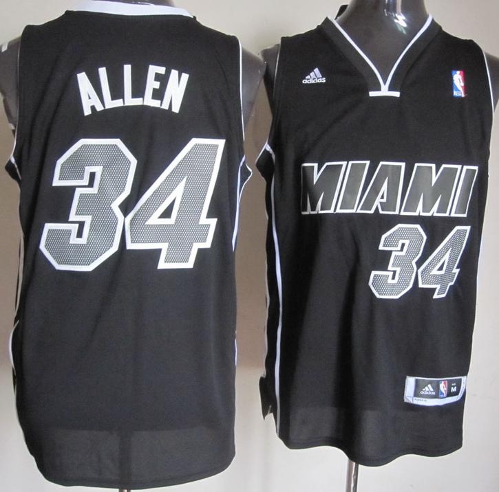 Miami Heat #34 Ray Allen Black Revolution 30 Swingman NBA Jerseys White Number Cheap