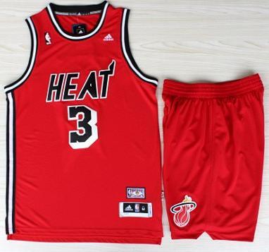 Miami Heat 3 Dwyane Wade Red Hardwood Classics Revolution 30 Swingman NBA Suits Cheap