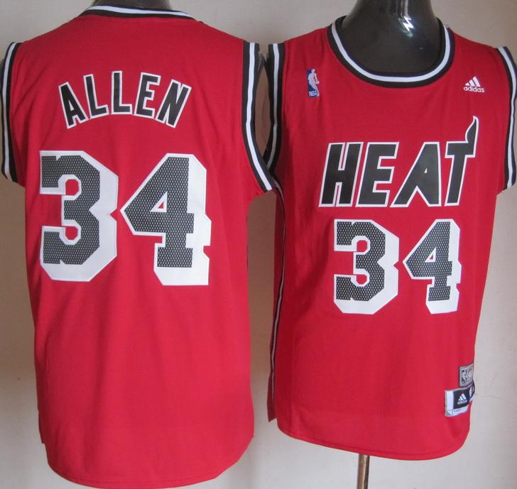 Miami Heat #34 Ray Allen Red Hardwood Classics Revolution 30 Swingman NBA Jerseys Cheap