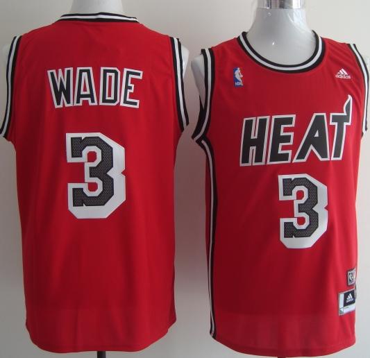 Miami Heat 3 Dwyane Wade Red Hardwood Classics Revolution 30 Swingman NBA Jerseys Cheap