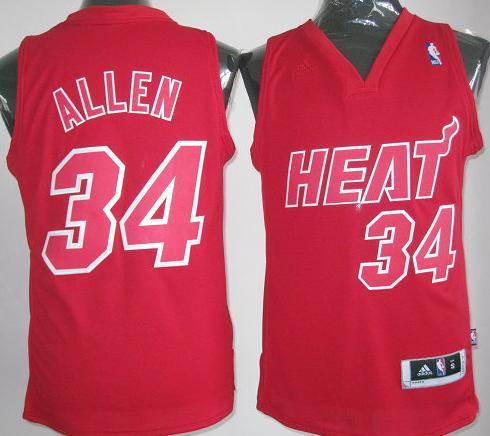 Miami Heat #34 Ray Allen Red Revolution 30 Swingman NBA Jersey Christmas Style Red Number Cheap