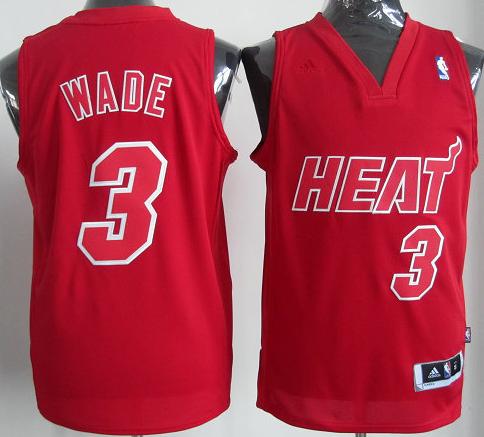 Miami Heat 3 Dwyane Wade Red Revolution 30 Swingman NBA Jersey Christmas Style Red Number Cheap