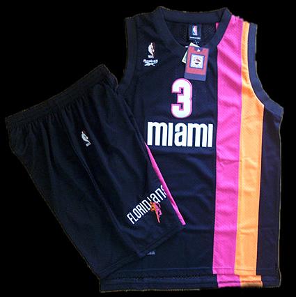 Miami Floridians 3 Dwyane Wade Black ABA Hardwood Classic Swingman Jersey & Shorts Suit Cheap