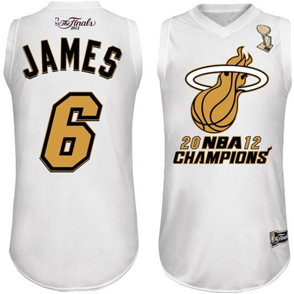 Miami Heat 6 LeBron James White 2012 Fianls Champions NBA Jerseys-2 Cheap