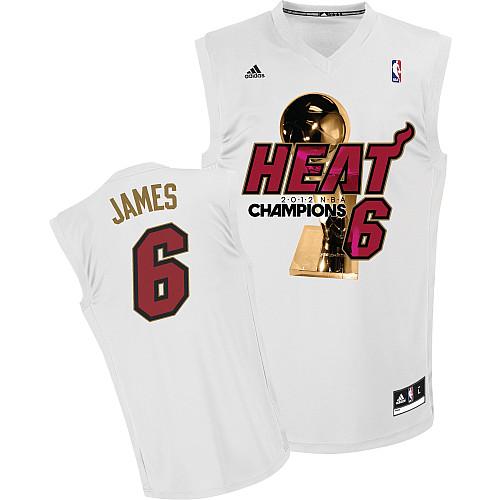 Miami Heat 6 LeBron James White 2012 Fianls Champions NBA Jerseys-1 Cheap
