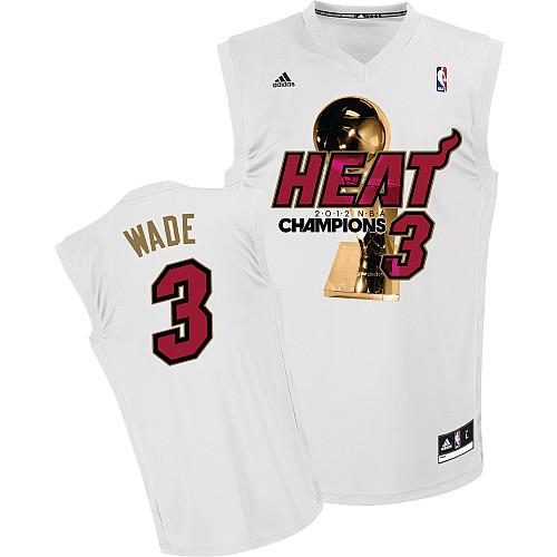 Miami Heat 3 Dwyane Wade White 2012 Fianls Champions NBA Jerseys-2 Cheap