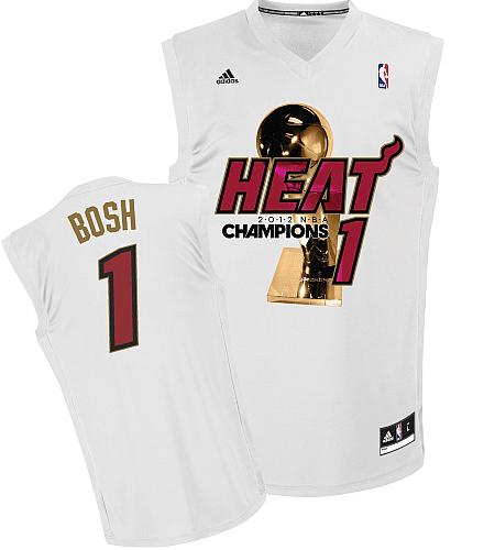 Miami Heat 1 Chris Bosh White 2012 Fianls Champions NBA Jerseys-2 Cheap