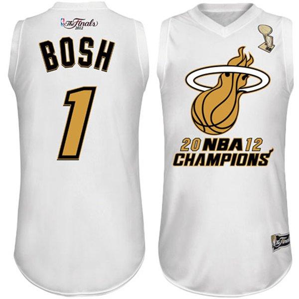 Miami Heat 1 Chris Bosh White 2012 Fianls Champions NBA Jerseys-1 Cheap