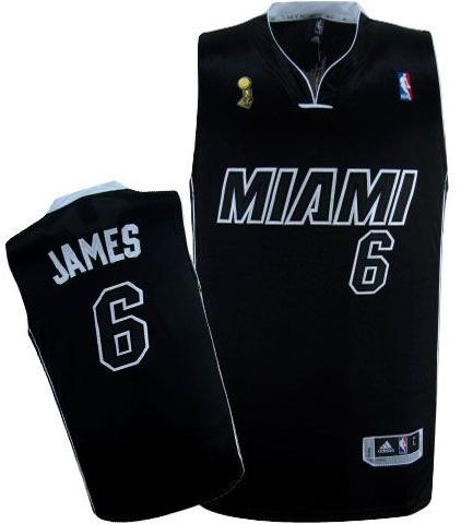 Miami Heat 6 LeBron James Black With White Shadow Revolution 30 Swingman 2012 Fianls Champions NBA Jerseys Cheap