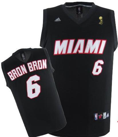 Miami Heat 6 LeBron James Black Bron Bron Fashion 2012 Fianls Champions NBA Jerseys Cheap