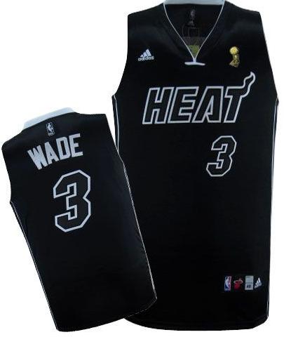 Miami Heat 3 Dwyane Wade Black With White Shadow 2012 Fianls Champions NBA Jerseys Cheap