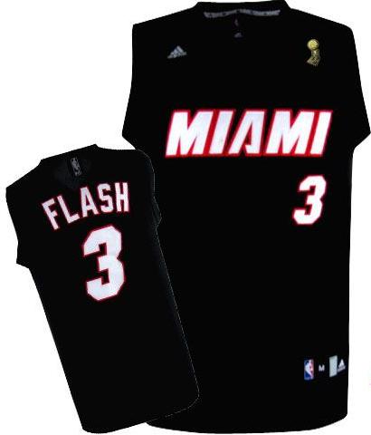 Miami Heat 3 Dwyane Wade Black Flash Fashion 2012 Fianls Champions NBA Jerseys Cheap