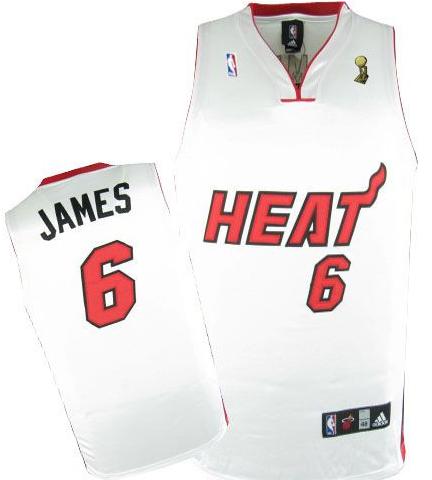 Miami Heat 6 LeBron James White 2012 Fianls Champions NBA Jerseys Cheap