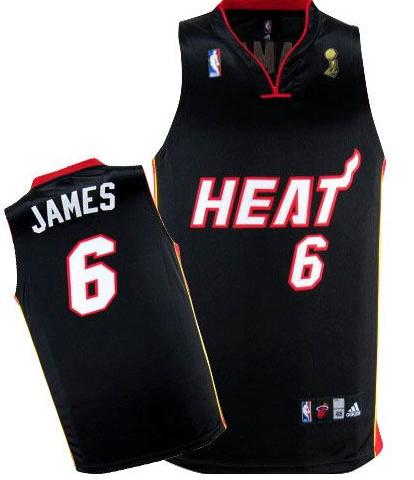 Miami Heat 6 LeBron James Black 2012 Fianls Champions NBA Jerseys Cheap