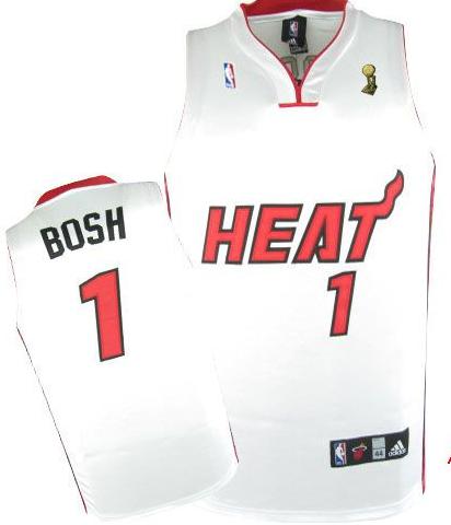 Miami Heat 1 Chris Bosh White 2012 Fianls Champions NBA Jerseys Cheap