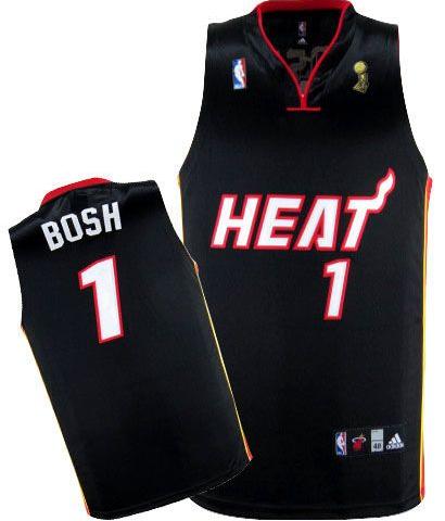 Miami Heat 1 Chris Bosh Black 2012 Fianls Champions NBA Jerseys Cheap