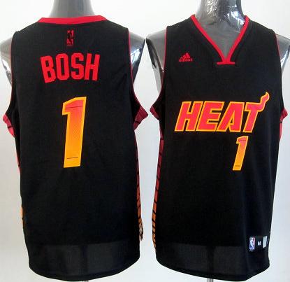 Miami Heat 1 Chris Bosh Black Vibe Fashion Swingman Jersey Cheap