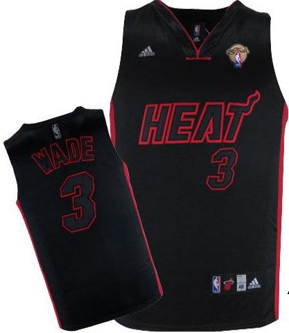 Miami Heat 3 Dwyane Wade Black With BlackRed Number 2012 Fianls NBA Jerseys Cheap