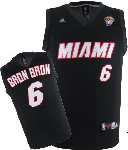 Miami Heat 6 LeBron James Black Bron Bron Fashion 2012 Fianls NBA Jerseys Cheap