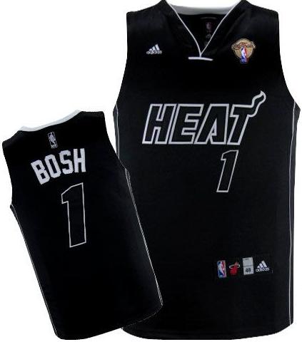 Miami Heat 1 Chris Bosh Black With White Shadow 2012 Fianls NBA Jerseys Cheap
