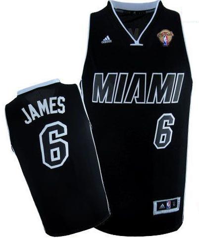Miami Heat 6 LeBron James Black With White Shadow 2012 Fianls Revolution 30 Swingman NBA Jerseys Cheap