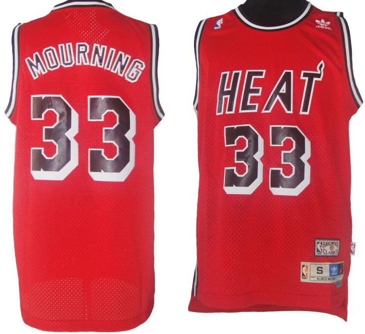 Miami Heat 33 Alonzo Mourning Soul Swingman Red Jersey