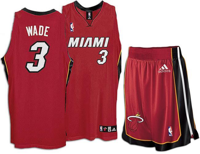 Miami Heat 3 Dwyane Wade Red Revolution 30 Swingman Jersey & Shorts Suit Cheap