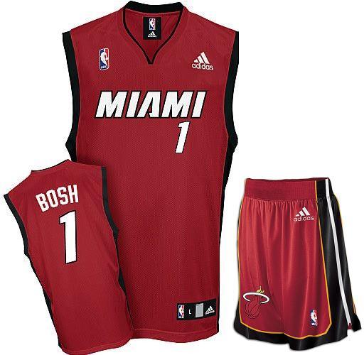 Miami Heat 1 Chris Bosh Red Revolution 30 Swingman Jersey & Shorts Suit Cheap