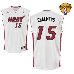 Miami Heat 15 Mario Chalmers 2011 NBA Finals White Jerseys
