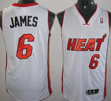Revolution 30 Miami Heat 6 LeBron James White Jersey
