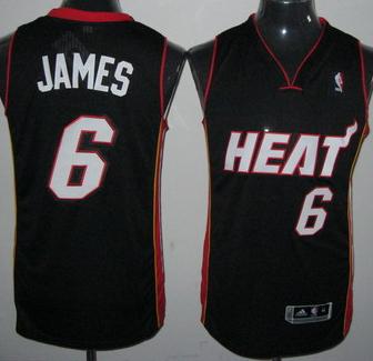 Revolution 30 Miami Heat 6 LeBron James Black Jersey Cheap
