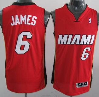 Revolution 30 Miami Heat 6 LeBron James Red Jersey