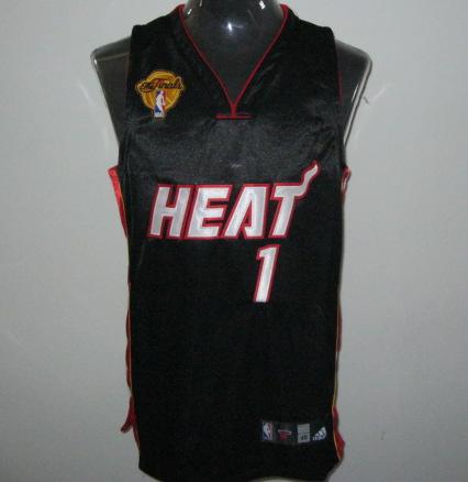 Miami Heat 1 Chris Bosh Black 2011 NBA Finals Jersey Cheap