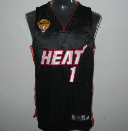 Miami Heat 1 Chris Bosh Black 2011 NBA Finals Jersey