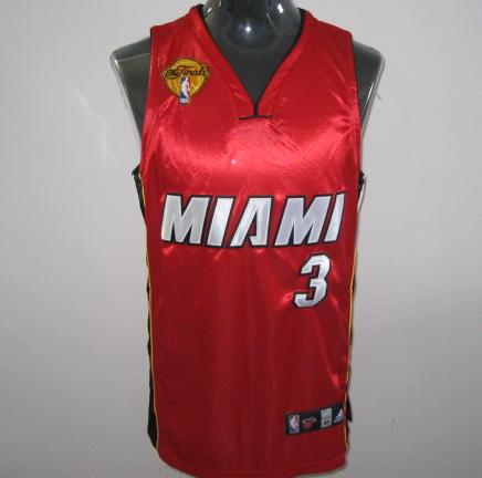 Miami Heat 3 Dwyane Wade Red 2011 NBA Finals Jersey